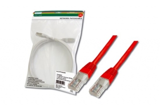 Digitus Patch Cable, UTP, CAT 5e, AWG 26/7, měď, červený 3m