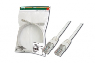 Digitus Patch Cable, UTP, CAT 5e, AWG 26/7, měď, bílý 0,5m