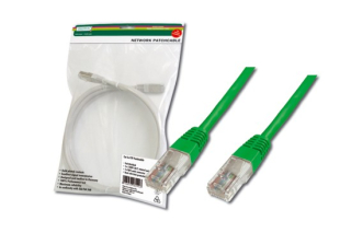 Digitus Patch Cable, UTP, CAT 5e, AWG 26/7, měď, zelený 10m