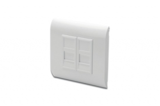 Digitus kryt zásuvky pro 2x keystone, prachový kryt, 80/80, bílá + 2x modulární vložka 22,5 mm, RAL 9003