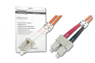 DIGITUS Fiber Optic Patch Cord, LC to SC, Multimode 62.5/125 µ, Duplex Length 1m OM1