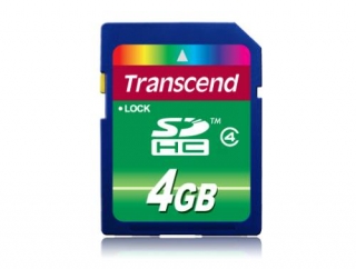 Transcend 4GB SDHC (Class 4) paměťová karta, modrá/černá