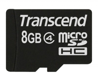 Transcend 8GB microSDHC (Class 4) paměťová karta (bez adaptéru)