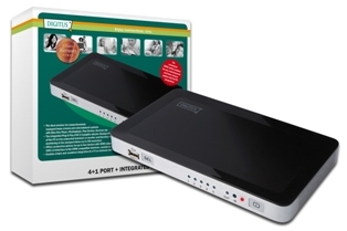 DIGITUS HDMI USB Video přepínač, 4 HDMI, 1 USB vstup =>  1 Výstup HDMI pro Win7, Vista, XP, Mac OS X