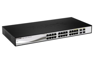 D-Link DGS-1210-28 L2/L3 Smart+ switch, 24x GbE, 4x RJ45/SFP, fanless