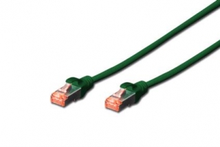 Digitus Patch Cable, S-FTP, CAT 6, AWG 27/7, LSOH, Měď, zelený 0,5m