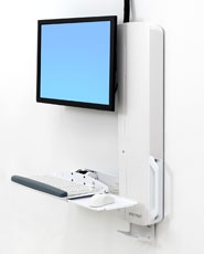 ERGOTRON StyleView Sit-Stand VL High Traffic Areas, white,systém držáků na zeď, monitor (all in one), klávesnice, myš