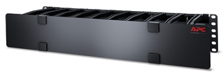 Horizontal Cable Manager, 2U x 6" Deep with Cable Tie-off bottom plate, Single-Sided with Cover