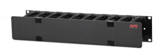 Horizontální organizátor kabelů, 2U x 4" hluboký, jednostranný s krytem