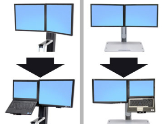 ERGOTRON WORKFIT CONVERT-TO-LCD & LAPTOP KIT FROM DUAL DISPLAYS, měnič uchycení