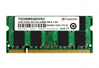 TRANSCEND - TS256MSQ64V8U - MEMORY, 2GB, SODIMM, DDR2, 800MHZ