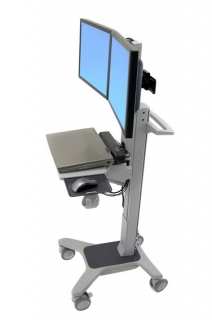 ERGOTRON Neo-Flex® Dual WideView WorkSpace, pojízdný multifunkční vozík, uchycení pro dva monitory
