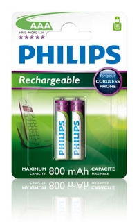 Philips dobíjecí baterie AAA 800mAh, NiMH - 2ks