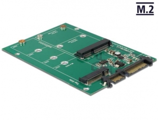 Delock adapté SATA 22 Pin > 1 x M.2 NGFF + 1 x mSATA