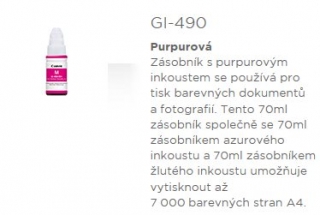 Canon Ink GI-490 Magenta