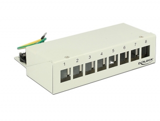 Delock Keystone Desktop Patch Panel 8 Port grey