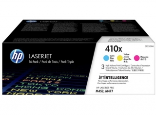 HP 410X 3-pack High Yield Cyan/Magenta/Yellow Original LaserJet Toner Cartridges (CF252XM)