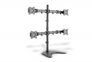 DigitusStolní stojan pro ctyři monitory/Upínací držáky, černý 15-27 ", max. Zatížení 4x8 kg, VESA max. 100x100