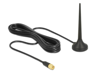 Delock LTE / GSM / UMTS Anténa SMA samec 3 dBi všesměrová pevná s magnetickou základnou a připojovací kabel (RG-174, 2 m