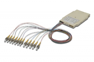 Digitus FO sestřihová kazeta s 12 barevnými pigtaily ST (UPC), MM OM2 50/125 µ, LSZH