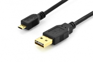 Digitus Připojovací kabel USB 2.0, typ A - micro B M/M, 1,8 m, vysokorychlostní, konektory reverzibilní, bl