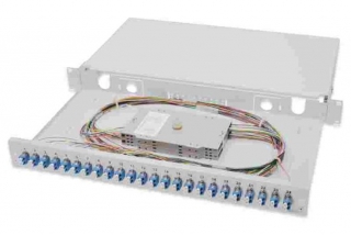 Digitus Fiber Optic Sliding Splice Box, 1U, Equipped 24x LC duplex, incl. M 25 Screw, Splice Cassette Singlemode OS2, Color Pigtai