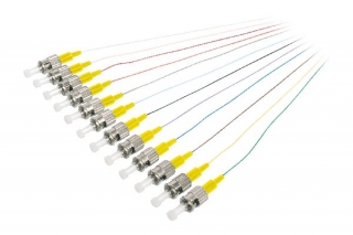Digitus ST Fiber Pigtail , Loose Buffer, 09/125 µ 12 Pcs., Color code DIN IEC 304, Singlemode, OS2 Length 2m