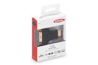 Ednet Adaptér HDMI, typ A na DVI-I (24 + 5) samec/ samice, Full HD, bl, zlato
