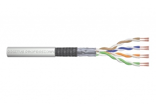 Digitus Kabel CAT 5e SF-UTP,  délka 100 m, papírová krabička, AWG 26/7, PVC, simplex, barva šedá