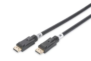 Digitus DisplayPort 1.2. připojovací kabel  se zesilovačem 20 m, Ultra HD 4K ,zlacené konektory