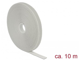 Delock Vázací pásky na suchý zip D 10 m x Š 13 mm oválné šedá
