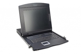 Digitus modularizovaná TFT konzole 43,2 cm (17 "), s 8 portem KVM, americká klávesnice, RAL 9005 černá barva