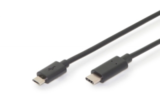 Digitus Připojovací kabel USB typu C, typ C na micro B M/M, 3,0 m, 3A, 480 MB, verze 2.0, bl