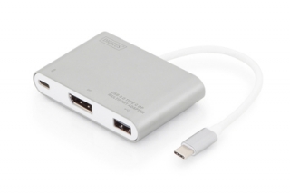 DIGITUS USB Type-C™ 4K DisplayPort Multiport Adapter, 3-Port