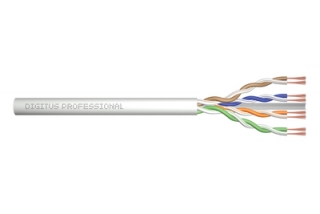 DIGITUS Propojovací kabel CAT 6A U-UTP, surová délka 100 m, papírová krabička, AWG 26/7, LSZH, simplex, barva šedá