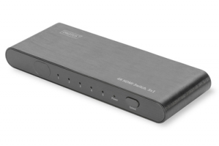 DIGITUS 4K Highspeed HDMI 2.0 Přepínač, 5x1 UHD 4K*2K@60 Hz, Full 3D, hliníkové pouzdro, černá