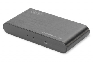 DIGITUS Rozbočovač 4K HDMI 2.0, 1x2 UHD 4K2K / 60 Hz,3D, vysokorychlostní HDMI, hliníkový kryt, černý