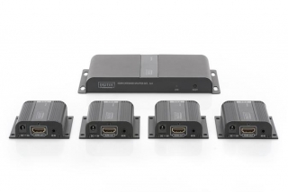 Digitus Sada HDMI Extender Roročovač, 1x4, 40 m, 1080p přes síťový kabel (CAT6 / 6a / 7), 1x výstup HDMI Loop out
