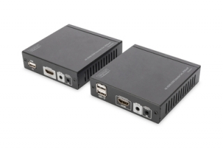 DIGITUS Sada 4K HDMI KVM Extender, HDBaseT, UHD 4K * 2K @ 30 Hz, 70 m po síťovém kabelu (kat. 5E, 6)