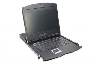 Digitus modularizovaná 48,3 cm (19 ") TFT konzole s 16 portem KVM, americká klávesnice, RAL 9005 černá barva