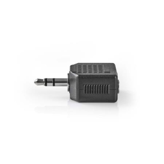 Nedis CAGB22945BK - Stereofonní audioadaptér | 3,5mm Zástrčka - 2× 3,5mm Zásuvka | Černá barva