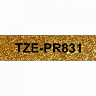 Brother - TZe-PR831 černá / zlatá (12mm, 8m,)