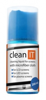 CLEAN IT čistící roztok na obrazovky s utěrkou, 200ml