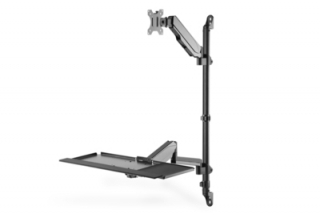 DIGITUS pracovní stanice pro sezení/stání, nástěnný držák,  jeden monitor, černý max. Nosnost: 1-8 kg, max Velikost obrazovky: 17
