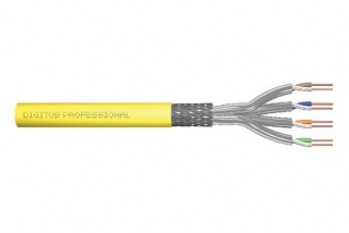 DIGITUS Instalační kabel CAT 7A S-FTP, 1500 MHz Dca, AWG 22/1, kroužek 100 m, SX, žlutá