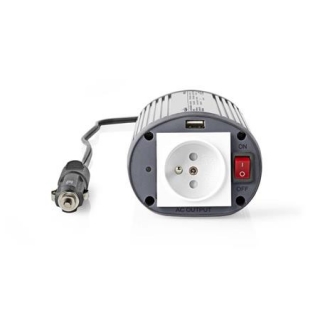 Nedis PIMS15012E - Měnič, Modifikovaná Sinusová Vlna | 12 V DC – 230 V AC | 150 W | 1x Zemnicí Kolík / 1x USB Výstup