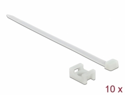 Delock Šroubová montážní svěrka, 23 x 16 mm, s kabelovou upínkou, D 150 x Š 7,2 mm, bílá