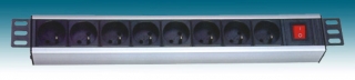 PremiumCord 19" PDU, 1.5U, 8x230V, 2m kabel Euro, vypínač