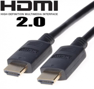 PremiumCord HDMI 2.0 High Speed + Ethernet kabel, zlacené konektory, 1m