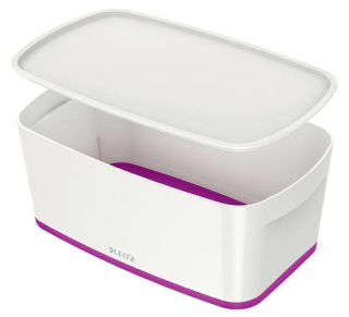 Úložný box s víkem Leitz MyBox, velikost S, bílá/fialová